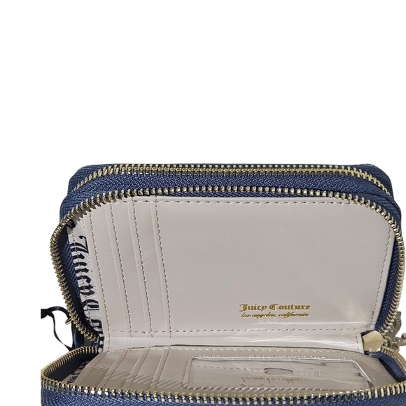 Juicy Couture Blue Wallet with Striped Design and Silver Charm - Picture 12 of 13